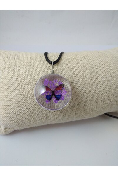 BalıkHediyelik Yaşayan Canlı Kolye/Kelebek Desenli Kurutulmuş Gelin Çiçeği