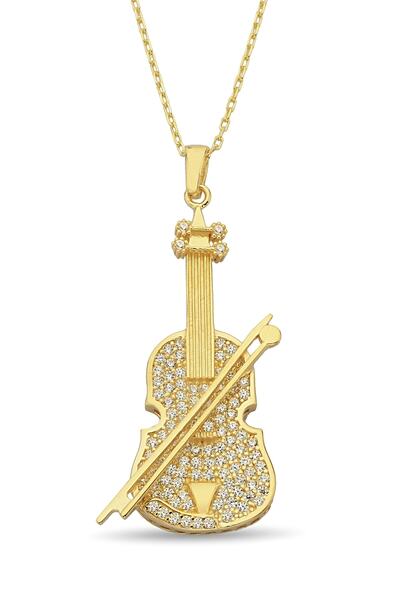 Argentum Concept 18k Altın Kaplamalı 925 Ayar Gümüş Keman Kolye - 23174202