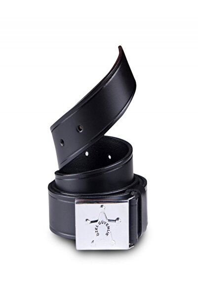 Genel Markalar Siyah Özel Güvenlik Deri Orijinal Kemer