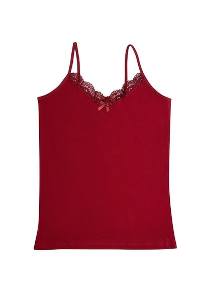 TrendParis Women's Rope Strap Lace V-Neck 2-Piece Undershirt