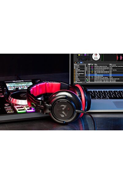 NUMARK Red Wave Carbon - Döner Tasarımlı Kablolu Profesyonel Dj Kulaklıkları, Çıkarılabilir Kulaklık
