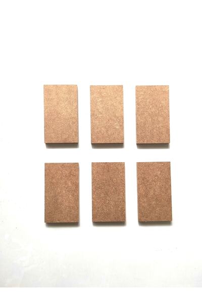 DEKOLOBİ 6'lı Mini Magnet Altı /boyanabilir Magnetik /çok Amaçlı Mini Ahşap P...
