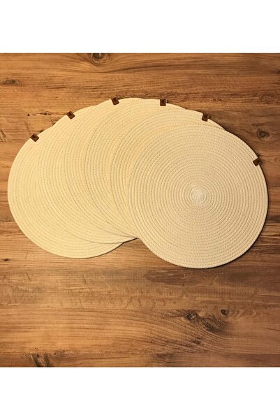 AYŞE SERHOŞOĞLU HOME DESİGN 6 Pieces Placemat, Charger Set, Plate Mat, Silicone-Free, Machine Stitched