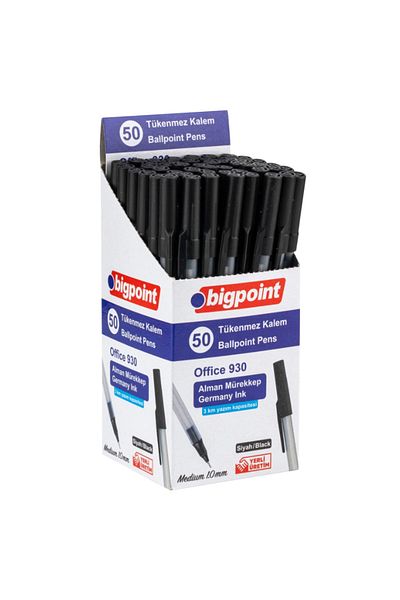 Bigpoint مجموعة أقلام حبر جاف للمكتب مكونة من 50 قطعة باللون الأسود