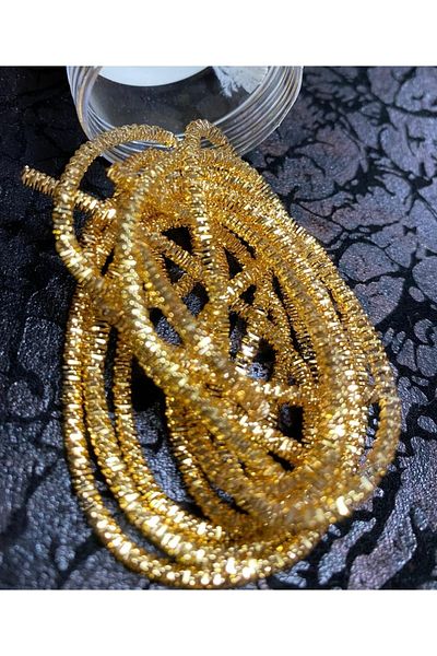 BALIM ÖRGÜ EVİ Σύρμα Raj Mahal Gold Thick Caterpillar Wire Breaking 1,5 μέτρα
