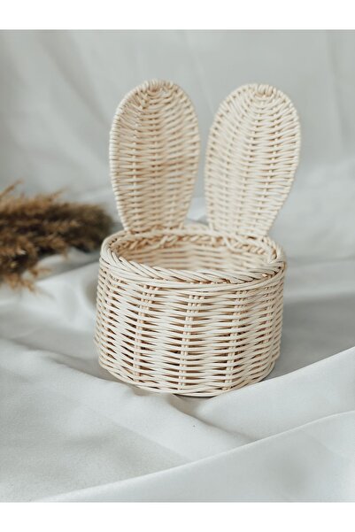 Veneris Design Rattan Bambu Sepet Hasır Kalemlik Düzenleyici Masaüstü Tavşan ...
