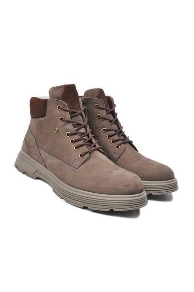 Voyager Becker Grey Nubuck Ανδρικές Μπότες από Γνήσιο Δέρμα με φερμουάρ Γκρι Nubuck