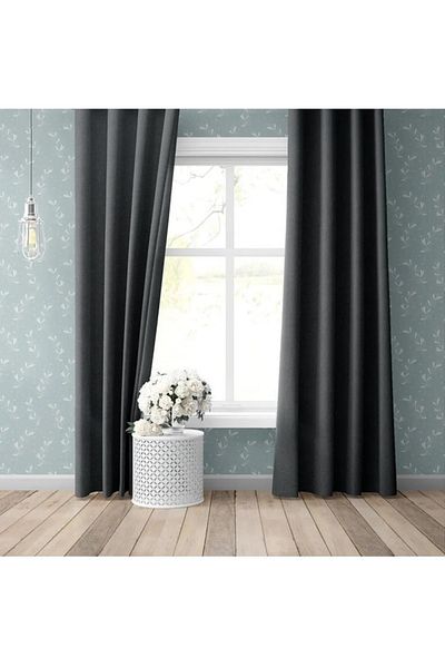 ALTINPAMUK Luxury Blackout - Light Proof Antracitt Curtain, Non-Plated Enxboy Option