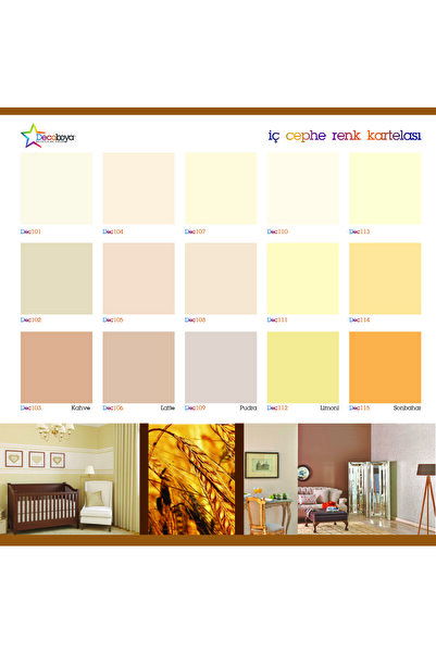 DecoBoya Deco Silikonlu Lüx Silinebilir Mat İç Cephe Duvar Boyası 10 Kg Tüm R...