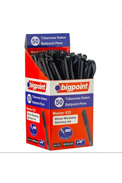 Bigpoint قلم حبر جاف ماستر 50 قطعة أسود