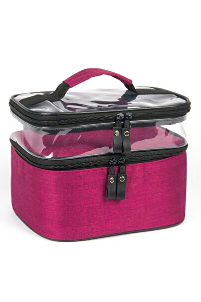 Ankaflex Purple Exp.Makeup Bag - Travel and Care Organizer, Double Compartment Apparatus and Accessory Bag