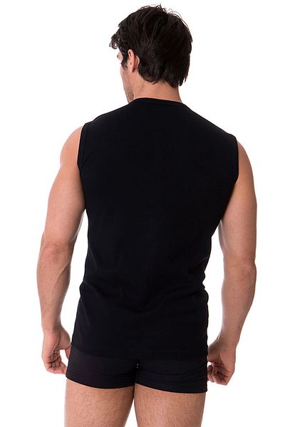DOREA Men's Black 2 Pieces Cotton Ribbed Sleeveless O Neck Undershirt