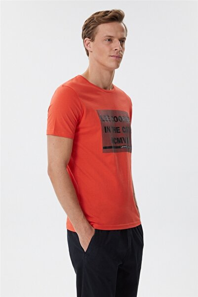 Lee Cooper Patrice Men's O Neck T-shirt Coral