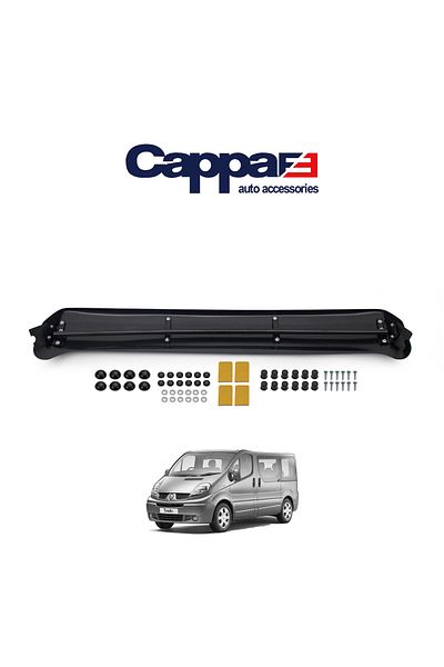 Cappafe Renault Trafic Front Window Sunshade Visor Acrylic Visor Hat Terek Piano Black 2001-2014