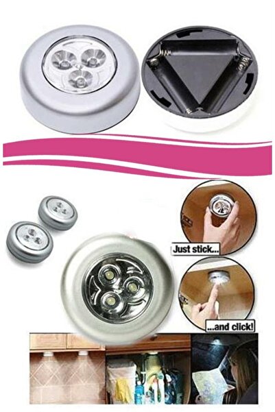 Genel Markalar Mutfak Dolabı Için Pilli Dokunmatik Led Lamba Işık Aydınlatma 3adet