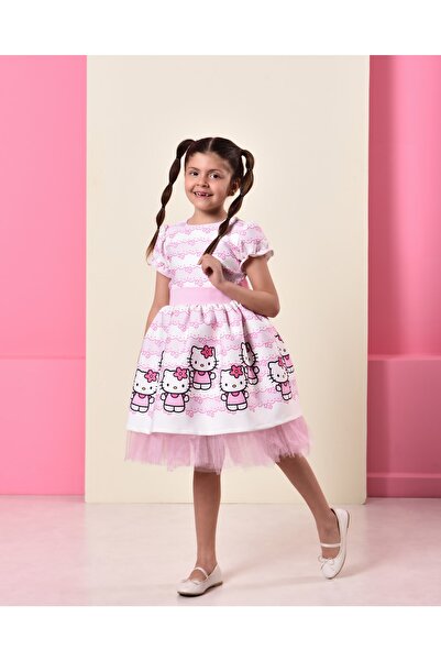 EYLÜL ELİF BUTİK Hello Kity Kız Çocuk Elbise