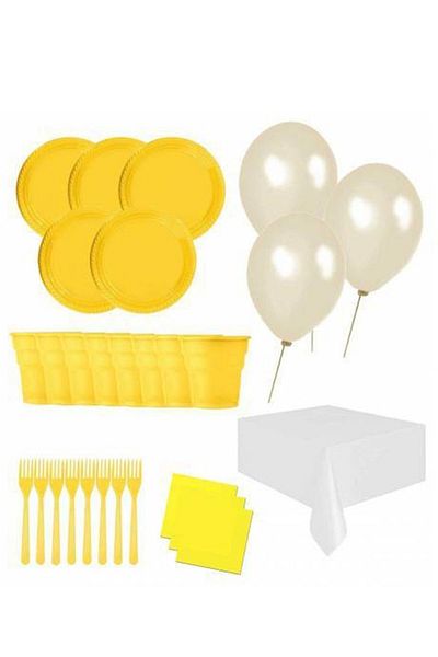 Partioutlet Yellow Birthday Party Set for 25 People