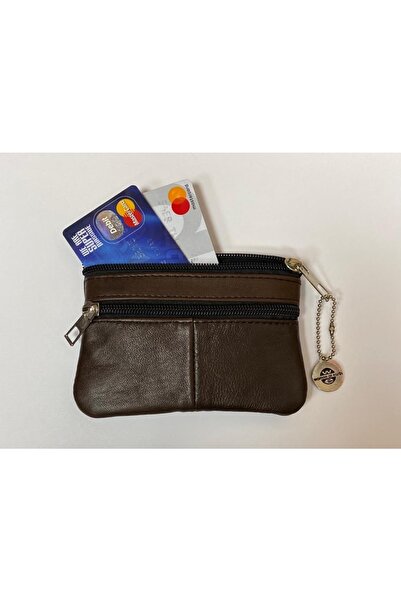 MENİSE Hakiki Deri Kahverengi Bozuk Para Çantası
