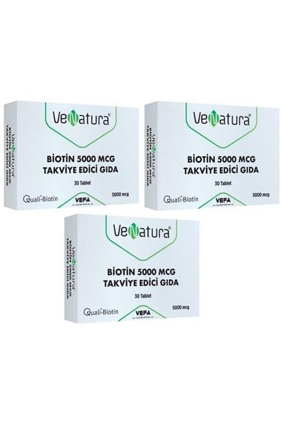 VeNatura Biotin 5000 Mcg 30 Tablets 3 Pieces