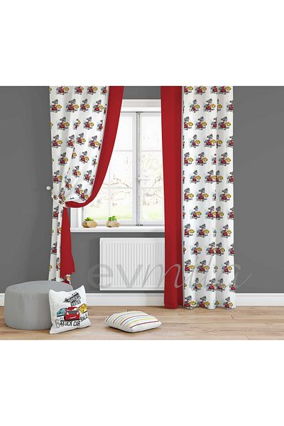 Evmila Children's Room Patterned Background Curtain