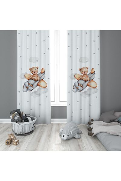 Evmila Children's Room Patterned Background Curtain