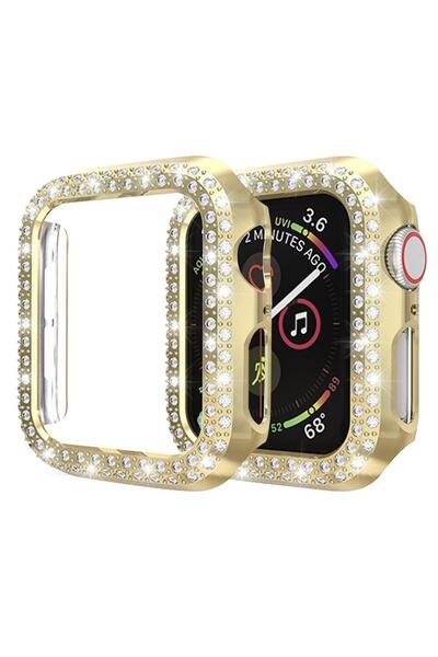 LIMD Apple Watch Uyumlu 44 Mm Diamond Taşlı Koruma Çerçevesi