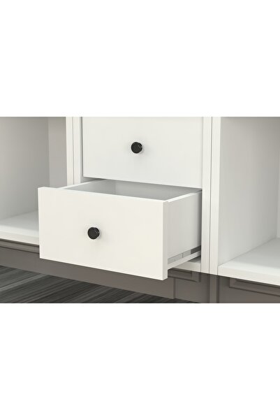 Nettrends Dolaplı Çekmeceli Şifonyer Beyaz 65 Cm Şfn