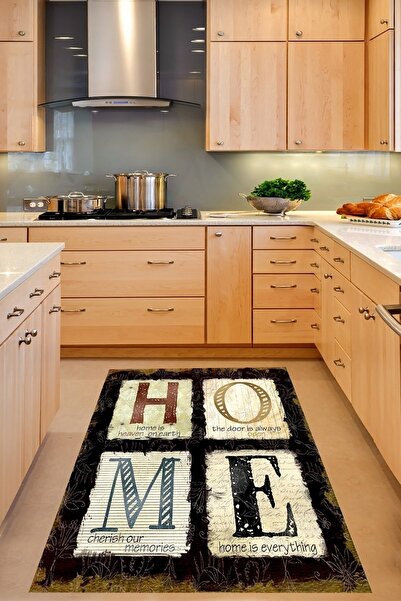 Pelangi Home Dijital Baskı Yıkanabilir Kaymaz Taban Leke Tutmaz Mutfak Halısı