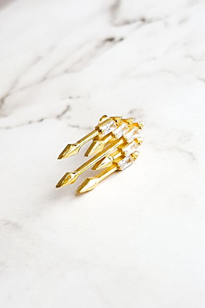 MorMajor Silver Tekli Baget Taşlı Ok Gümüş Küpe