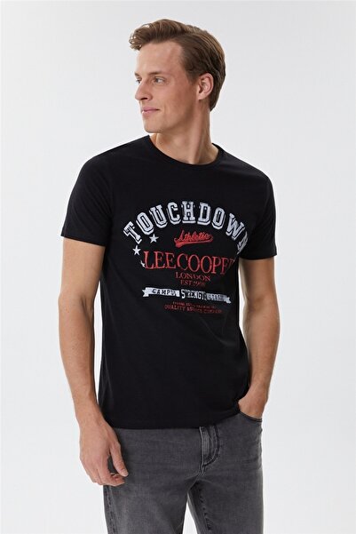 Lee Cooper Ανδρικό μπλουζάκι Touch O Neck Μαύρο