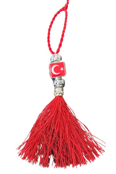otodemir Tasseled Turkey Flag Emblem Red Rearview Mirror Ornament - Tasseled Turkey Flag - Tr Mirror Ornament