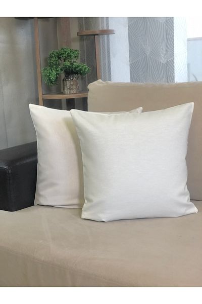 desen izmir Διακοσμητικό κάλυμμα μαξιλαριού ριχτάρι διπλής όψης Κρέμα 2 τεμαχίων