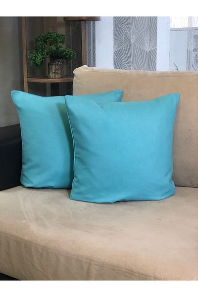 desen izmir Husă de pernă decorativă cu două fețe, turcoaz, 2 piese