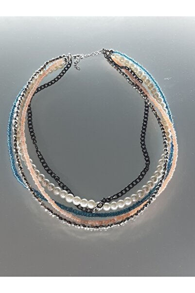 fullcontrol Kadın Tasarım Boncuk Zincirli Incili Kolye