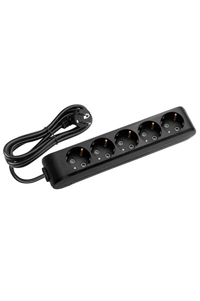 VİKO Multi-let Siyah 5'li Topraklı Çocuk Korumalı Grup Priz 4 Metre