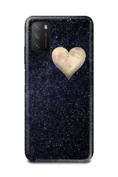 PERAX Xiaomi Poco M3 Galaxy Desenli Kalpli Ay Temalı Telefon Kılıfı Pocom3pro...