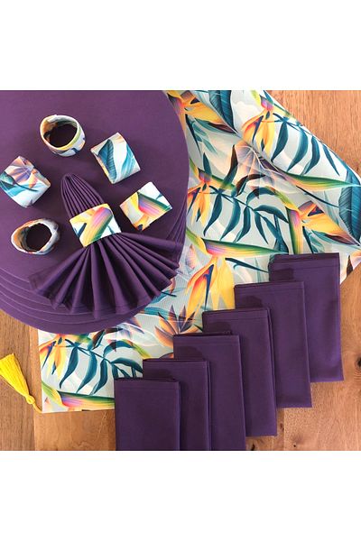 desen izmir American Serve, 6 Plates, 6 Napkins, 6 Napkin Rings and Runner Casablanca Flower Tk6