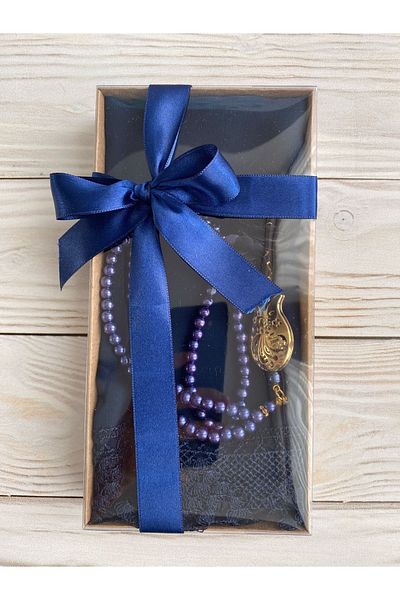 DuhaİslamiHediyelik Πολυτελές Guipure Shawl Luxury Rose Pearl Tasbih Dowry Bundle Home Concept
