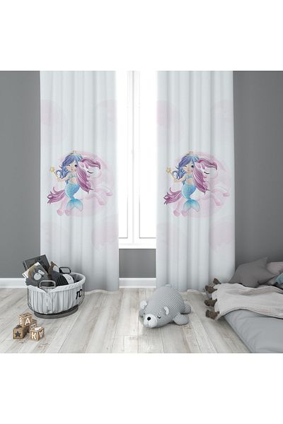 Evmila Children's Room Patterned Background Curtain