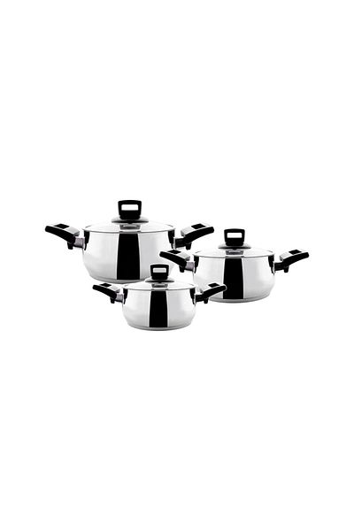 Karaca Galata Steel - 6 Piece Antibacterial Midi Cookware Set