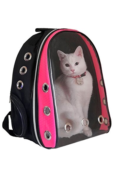 gmdorka Silver Astronot Şeffaf Kedi Köpek Seyahat Taşıma Çantası Pembe 43*24*...