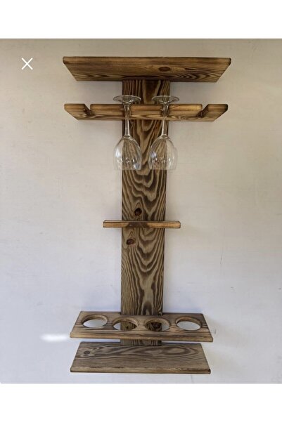 SARAYNOZ AHŞAP Ahşap Dekoratif Şaraplık Viskilik Dekoratif Raf