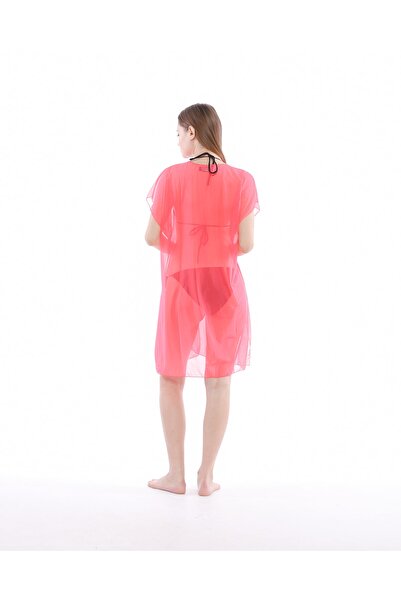 vawensea Women's Tie-Up Pareo Beach Dress Pomegranate Flower