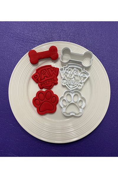 Mini Tasarım Atölyem Dog Paw Logo-Pati-Bone Cookie Mold Set