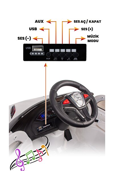 UJ Toys Jagor Akülü Araba 12v-beyaz