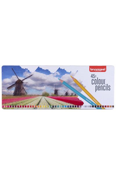 Bruynzeel Color Pencils Holland Set Crayons Set 45 Colors Metal Box