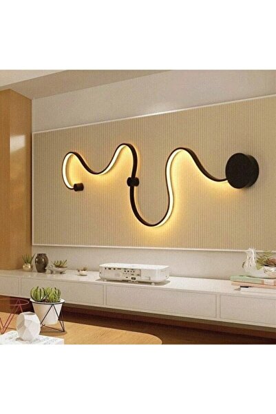 Genel Markalar Modern Led Duvar Aplik Su Yolu 120cm Siyah 3000k
