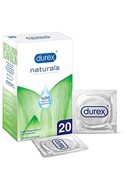 Durex Naturals Doğal Kayganlaştırıcılı Ince Prezervatif 20'li (1 X 20 Adet)