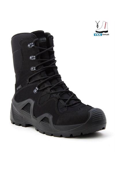 YDS Astor Zip Boots - Black, Genuine Leather, Professional Zip-Up Military Tactical Boots