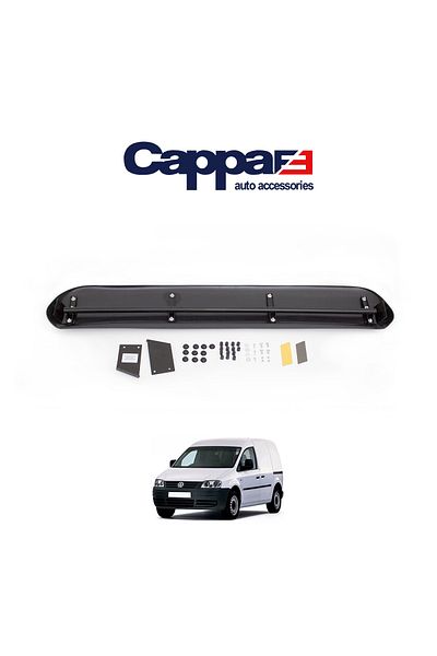 Cappafe Volkswagen Caddy Front Window Sunshade Visor Acrylic Visor Hat Terek Piano Black 2004-2010